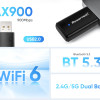 POWERTECH ασύρματος USB αντάπτορας δικτύου & Bluetooth 5.3 PT-1387, 900Mbps WiFi 6