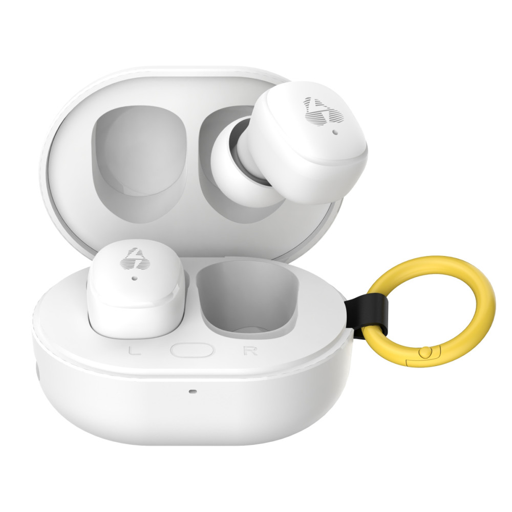 POWERTECH earphones με θήκη φόρτισης PT-1393, True Wireless, 6mm, 25/230mAh, λευκά