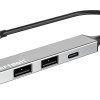POWERTECH USB hub PT-1412, 4x θυρών, USB 3.2, 5Gbps, USB-C σύνδεση, γκρι
