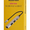 POWERTECH USB hub PT-1413, 4x θυρών, USB 3.2, 5Gbps, USB σύνδεση, γκρι