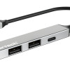 POWERTECH USB hub PT-1413, 4x θυρών, USB 3.2, 5Gbps, USB σύνδεση, γκρι