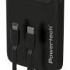 POWERTECH power bank με καλώδια και οθόνη PT-1417 10000mAh, 22.5W, μαύρο