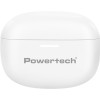 POWERTECH earphones με θήκη φόρτισης PT-1432, True Wireless, 35/300mAh, λευκά