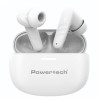 POWERTECH earphones με θήκη φόρτισης PT-1432, True Wireless, 35/300mAh, λευκά