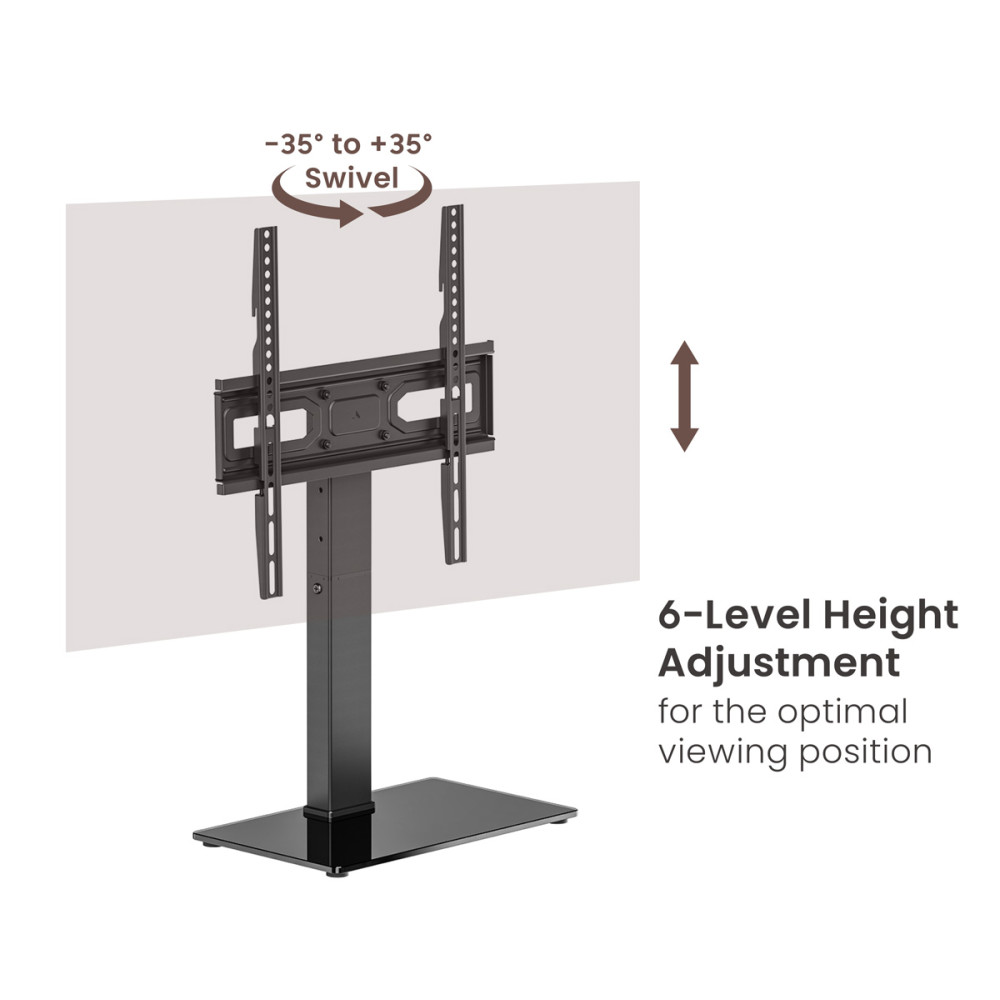 POWERTECH επιτραπέζια βάση τηλεόρασης PT-1445, 32-65", έως 40kg