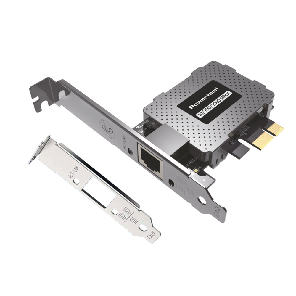 POWERTECH κάρτα επέκτασης δικτύου PCIe σε RJ45 PT-1453, 1000Mbps
