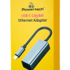 POWERTECH αντάπτορας δικτύου PT-1455, USB-C, 1000Mbps Ethernet, γκρι