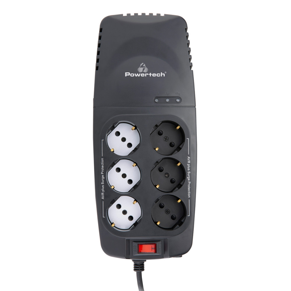 POWERTECH σταθεροποιητής ρεύματος PT-1496, 2000VA/1000W, 6x schuko
