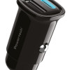 POWERTECH φορτιστής αυτοκινήτου PT-1538, USB & USB-C, 30W, μαύρος