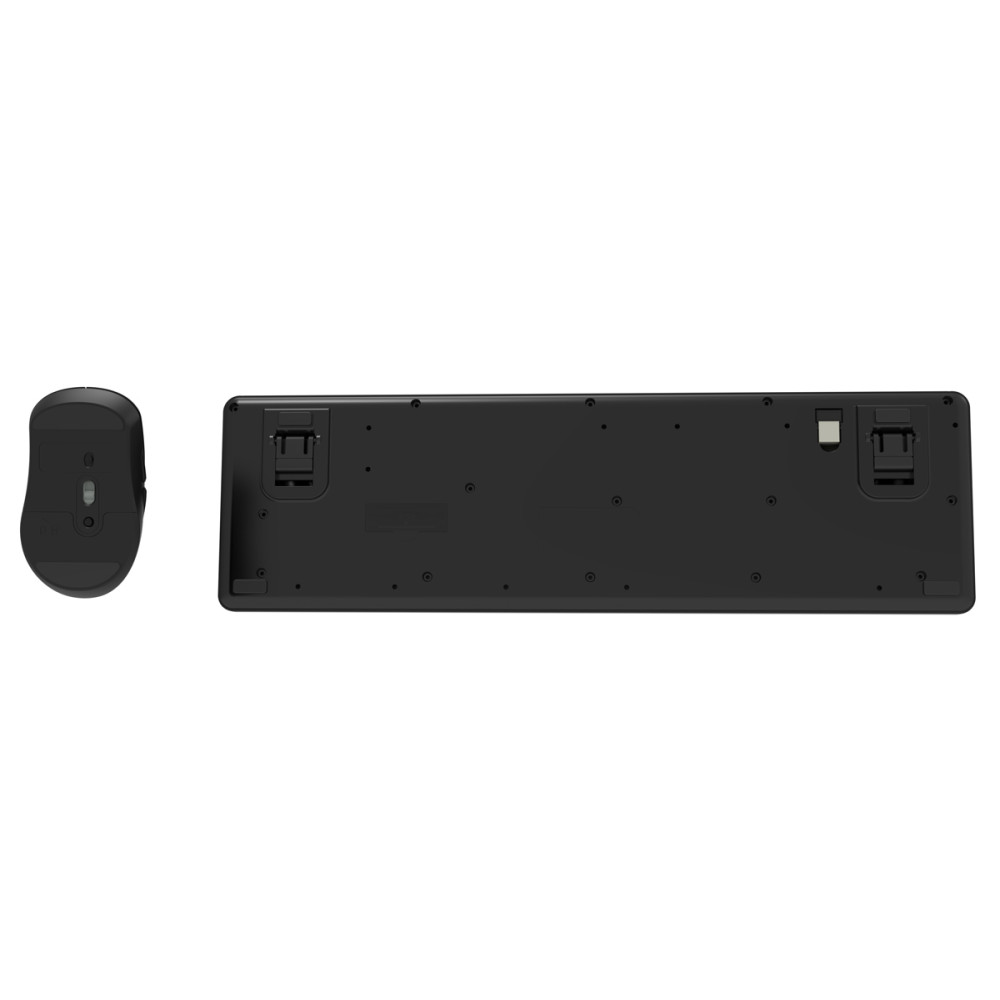 POWERTECH set ασύρματο ποντίκι & πληκτρολόγιο PT-1540, 2.4GHz & Bluetooth, αθόρυβο, μαύρο