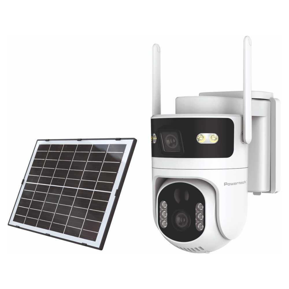POWERTECH smart ηλιακή κάμερα PT-1547, dual lens, 4MP, 4G, PTZ, SD, IP65