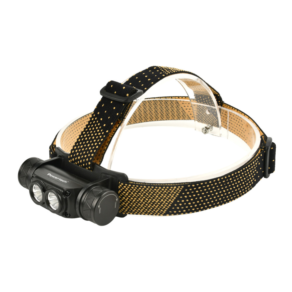 POWERTECH LED φακός κεφαλής PT-1549, επαναφορτιζόμενος, 1000lm, IP44, μαύρος