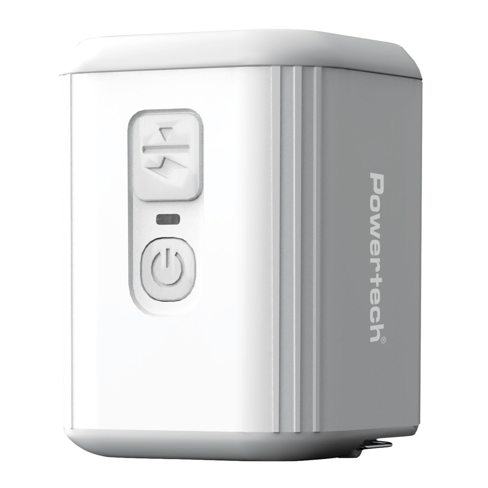 POWERTECH μίνι τρόμπα PT-1553 με φακό, 5W, επαναφορτιζόμενη, λευκή