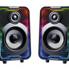 POWERTECH ηχεία PT-1575 με RGB φωτισμό, 2x 5W, Bluetooth & USB/USB-C, μαύρα