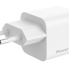 POWERTECH φορτιστής τοίχου PT-1577 με καλώδιο, USB-C, 65W, GaN, AVS, λευκός