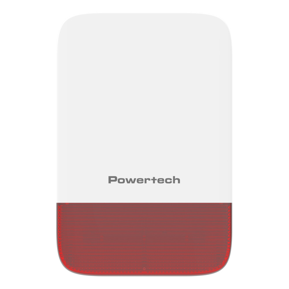 POWERTECH σειρήνα PT-1608, εξωτερικού χώρου, IP65, 433MHz, 120dB, 5000mAh, κόκκινη