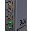 POWERTECH σταθμός φόρτισης PT-1621, 2x USB & 6x USB-C, GaN, 140W, γκρι
