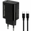 POWERTECH φορτιστής τοίχου PT-1637 με καλώδιο, USB/USB-C, 20W, μαύρος