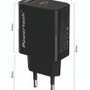 POWERTECH φορτιστής τοίχου PT-1638 με καλώδιο, USB/USB-C, 30W, GaN, μαύρος