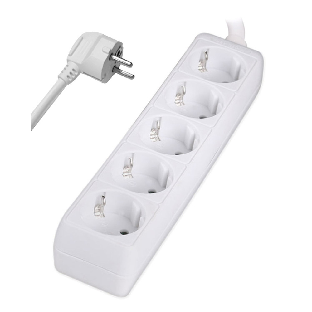 POWERTECH πολύπριζο PT-871, 5x schuko, 16A, 3m, λευκό