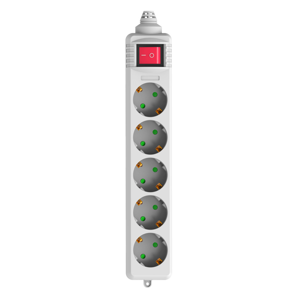 POWERTECH πολύπριζο PT-886, 5x schuko, 16A, χωρίς καλώδιο, λευκό