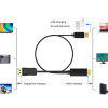 POWERTECH καλώδιο HDMI σε DisplayPort PTH-104, USB, 4K, 1.8m, μαύρο