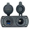 POWERTECH πρίζα 12V για σκάφη & οχήματα PTL-002, USB/USB-C, οθόνη, IP65