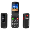 POWERTECH κινητό τηλέφωνο Sentry 4G Flip, 2.8/1.77", dual SIM, πλήκτρο SOS, μαύρο