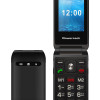 POWERTECH κινητό τηλέφωνο Milly Flip V2, 2.4", dual SIM, πλήκτρο SOS, μαύρο