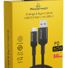 POWERTECH καλώδιο USB σε USB-C PTR-0134 PD 60W, 5Gbps, copper, 1m, μαύρο