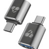 POWERTECH αντάπτορας USB-C σε USB 3.0 PTR-0148, 10 Gbps, 60W, γκρι