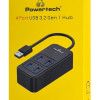POWERTECH USB 3.2 hub PTR-0153, 4x θυρών, 5Gbps, USB σύνδεση, μαύρο