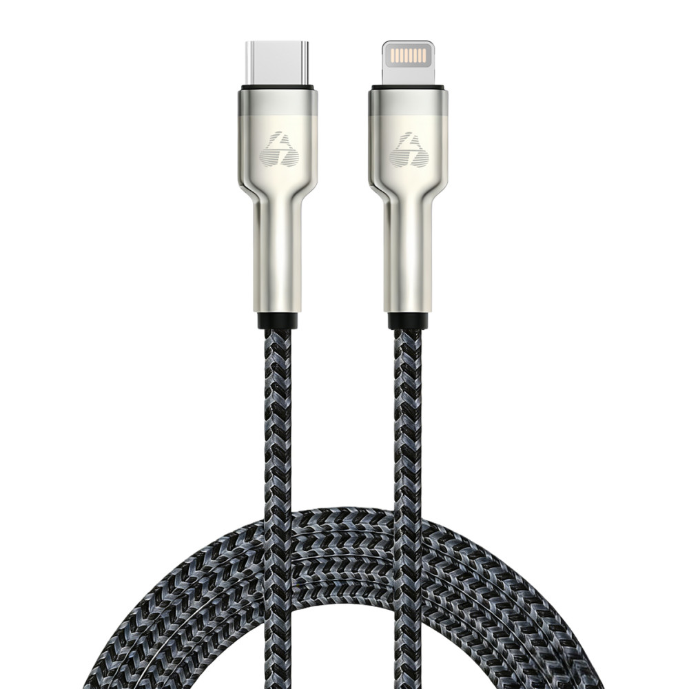 POWERTECH καλώδιο Lightning σε USB-C PTR-0200, PD 27W, 480Mbps, 1m, μαύρο/γκρι