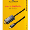 POWERTECH καλώδιο USB-C σε HDMI PTR-0209, 4K/30Hz, 10 Gbps, 1m, μαύρο