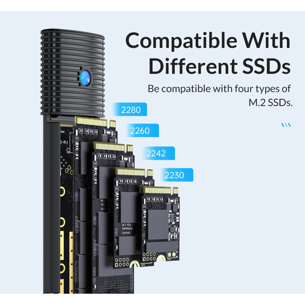 ORICO θήκη για M.2 SATA SSD PWM2, 5Gbps, μαύρη