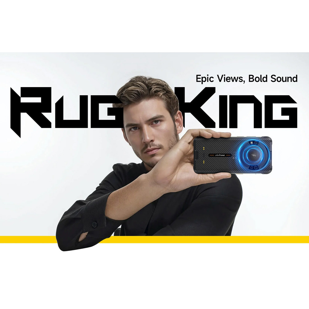 ULEFONE smartphone RugKing με ηχείο 3.5W, 5.99", 8/256GB, 9600mAh, IP68/IP69K, μαύρο
