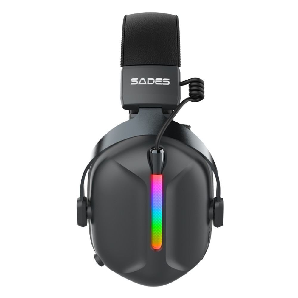 SADES gaming headset Defender, ασύρματα & ενσύρματα, 50mm, 1050mAh, RGB, multi-platform, μαύρο