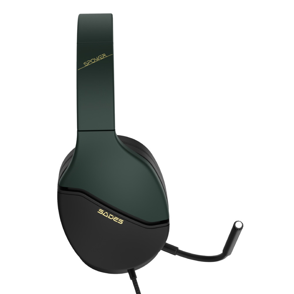 SADES gaming headset SPOWER, 3.5mm σύνδεση, 40mm, multi-platform, μαύρο/πράσινο
