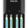 PHILIPS φορτιστής μπαταριών AA & AΑΑ NiMH SCB1450NB με 4x AAA, μαύρος