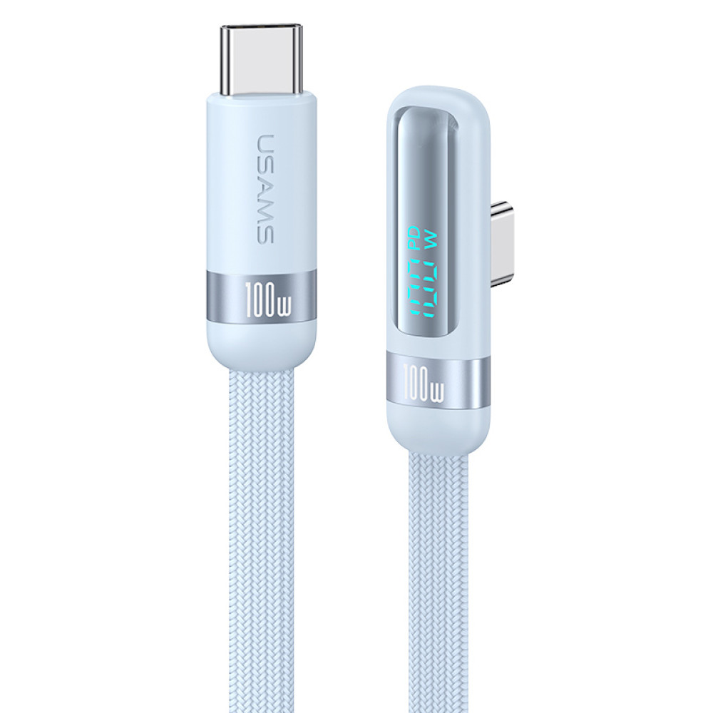 USAMS καλώδιο USB-C US-SJ653, 100W, 480Mbps, flat, 1.2m, μπλε