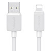 USAMS καλώδιο Lightning σε USB US-SJ689, 2.4A, 480Mbps, 1m, λευκό