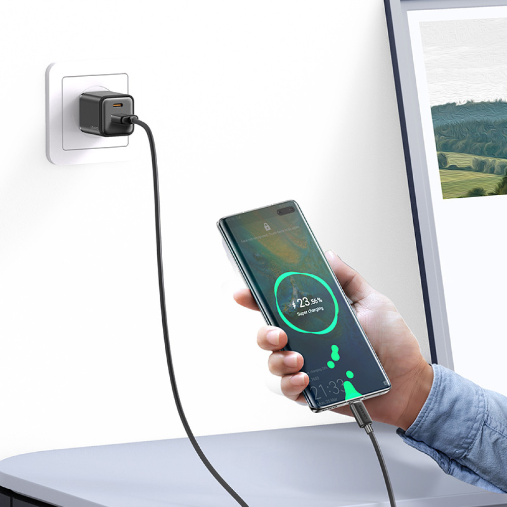 USAMS καλώδιο micro USB σε USB US-SJ690, 2A, 480Mbps, 1m, μαύρο