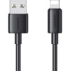 USAMS καλώδιο Lightning σε USB US-SJ709, 2.4A, 480Mbps, 1m, μαύρο