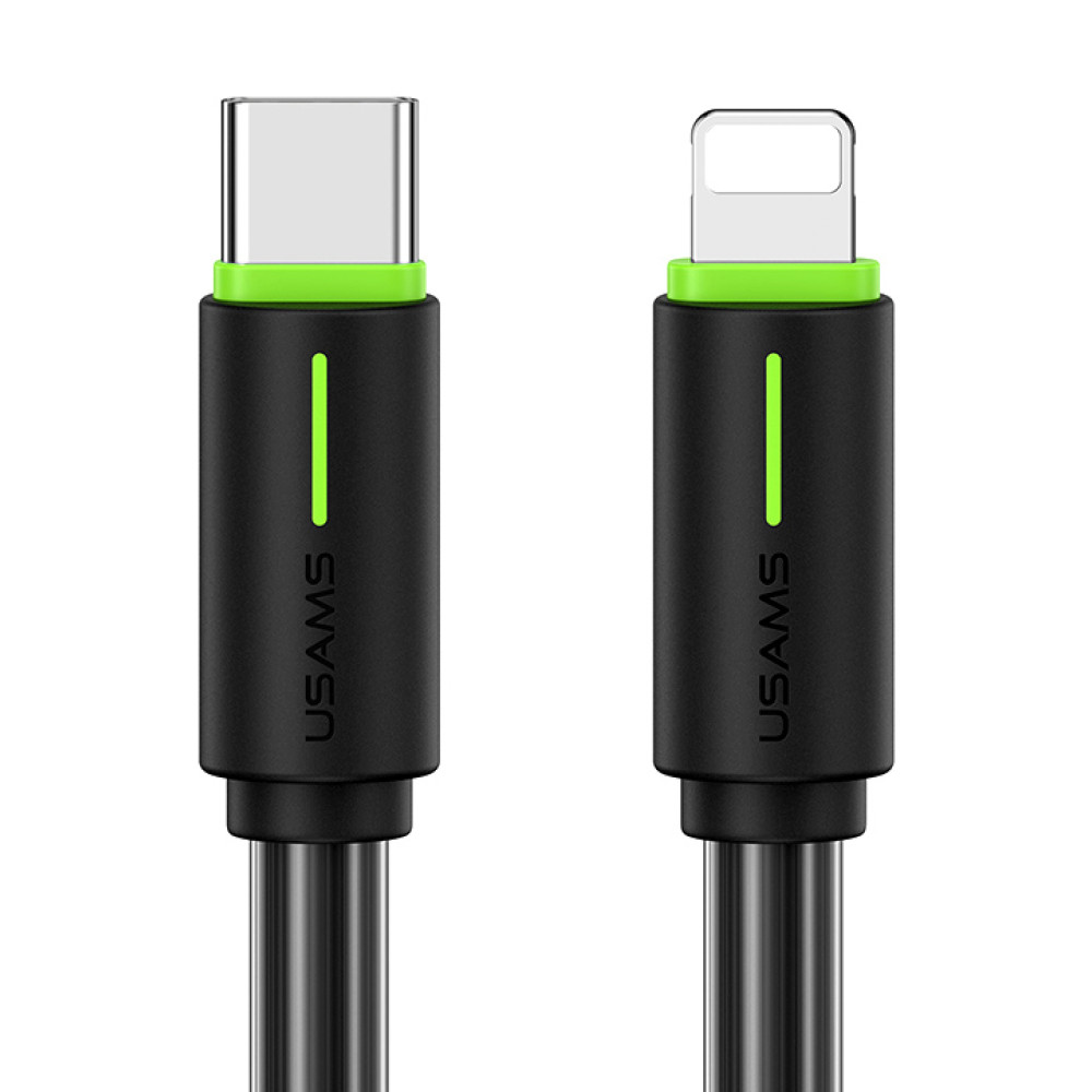 USAMS καλώδιο Lightning σε USB-C US-SJ735, 30W, 480Mbps, 1m, μαύρο