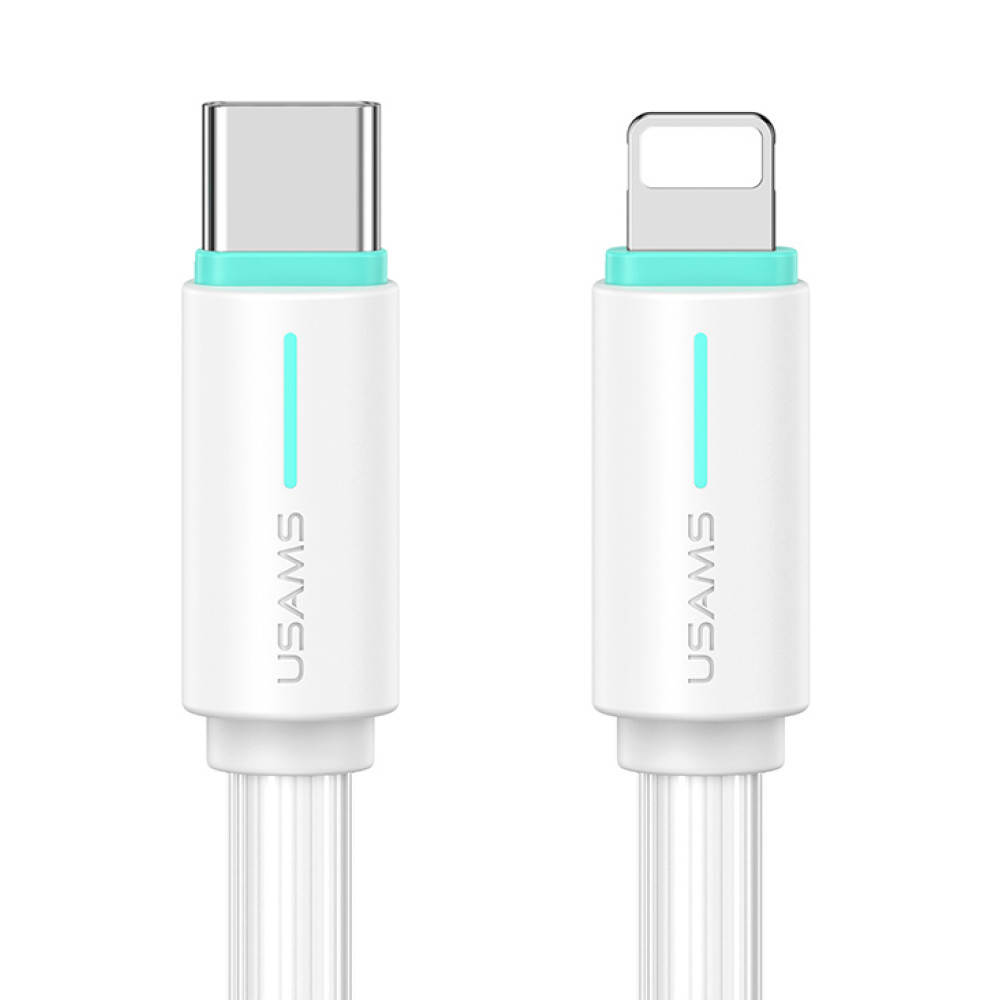 USAMS καλώδιο Lightning σε USB-C US-SJ735, 30W, 480Mbps, 1m, λευκό