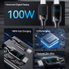 USAMS καλώδιο USB-C SJ742, 100W, 480Mbps, 1.2m, μαύρο