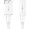 USAMS καλώδιο Lightning σε USB SJ762, 2.4A 12W, 480Mbps, 1m, λευκό