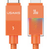USAMS καλώδιο Lightning σε USB-C SJ776, 30W, 480Mbps, 1.2m, πορτοκαλί