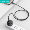 USAMS καλώδιο Lightning σε USB-C SJ781, 30W, 480Mbps, 1m, μαύρο