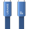 USAMS καλώδιο USB-C SJ783, 60W, 480Mbps, flat, 1.2m, μπλε